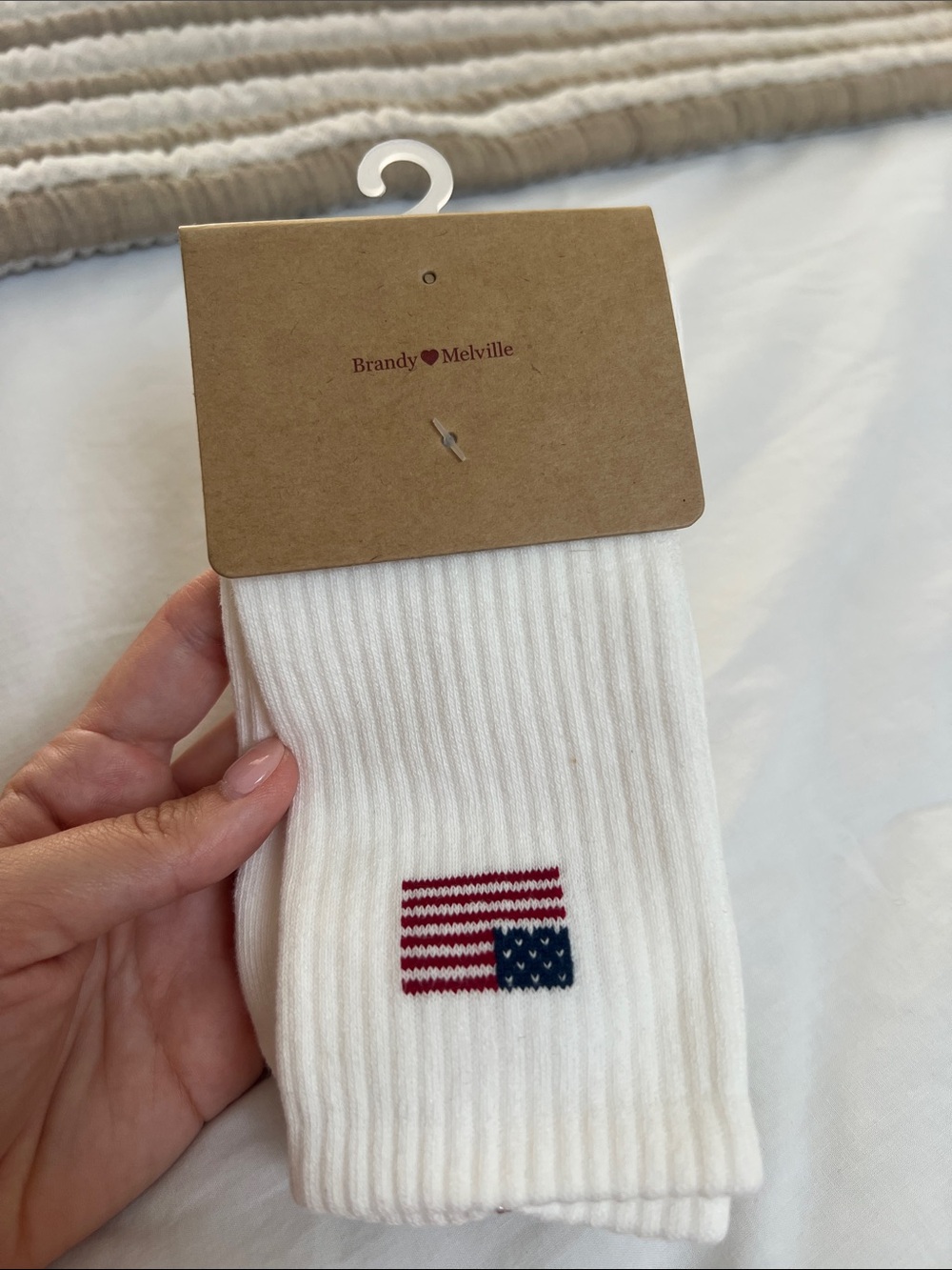 Brandy Melville American Flag Socks
